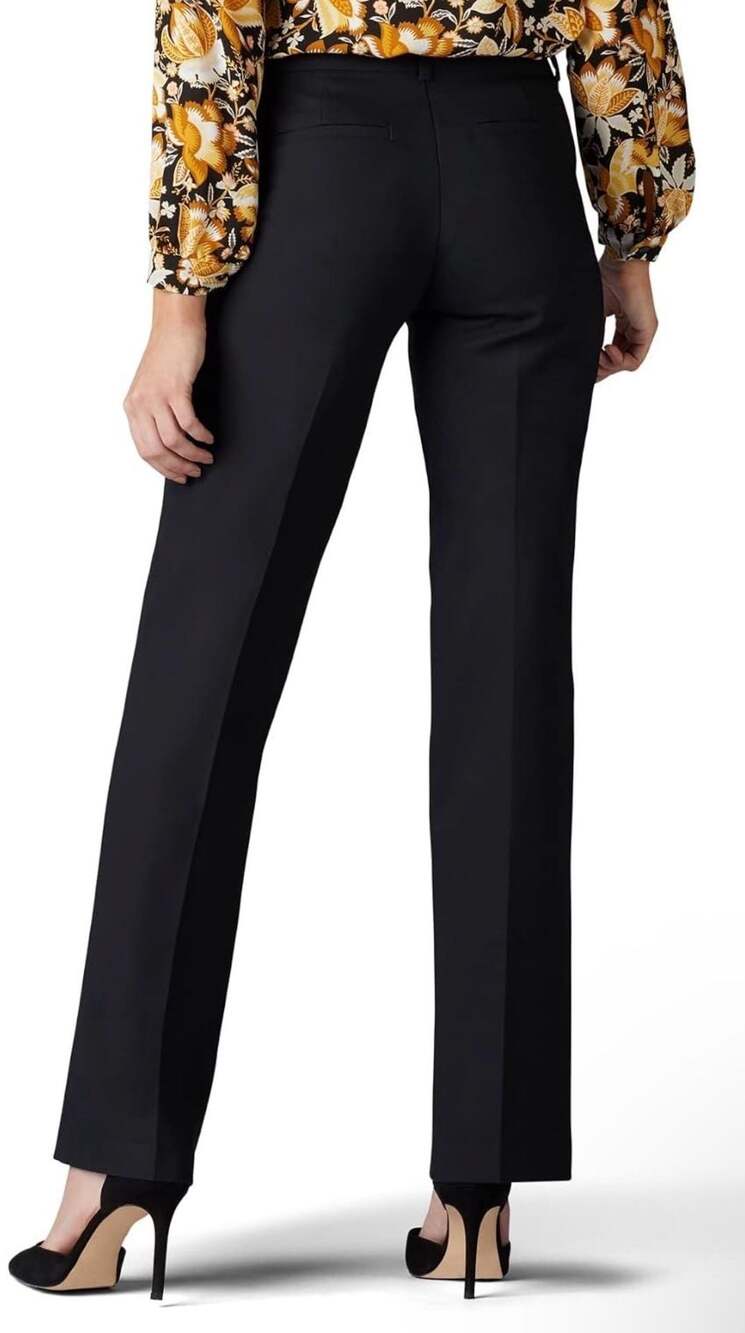 Lee Women's Ultra Lux Comfort Flex Motion Regular Fit Trouser Pants, Black, Size - Picture 2 of 5